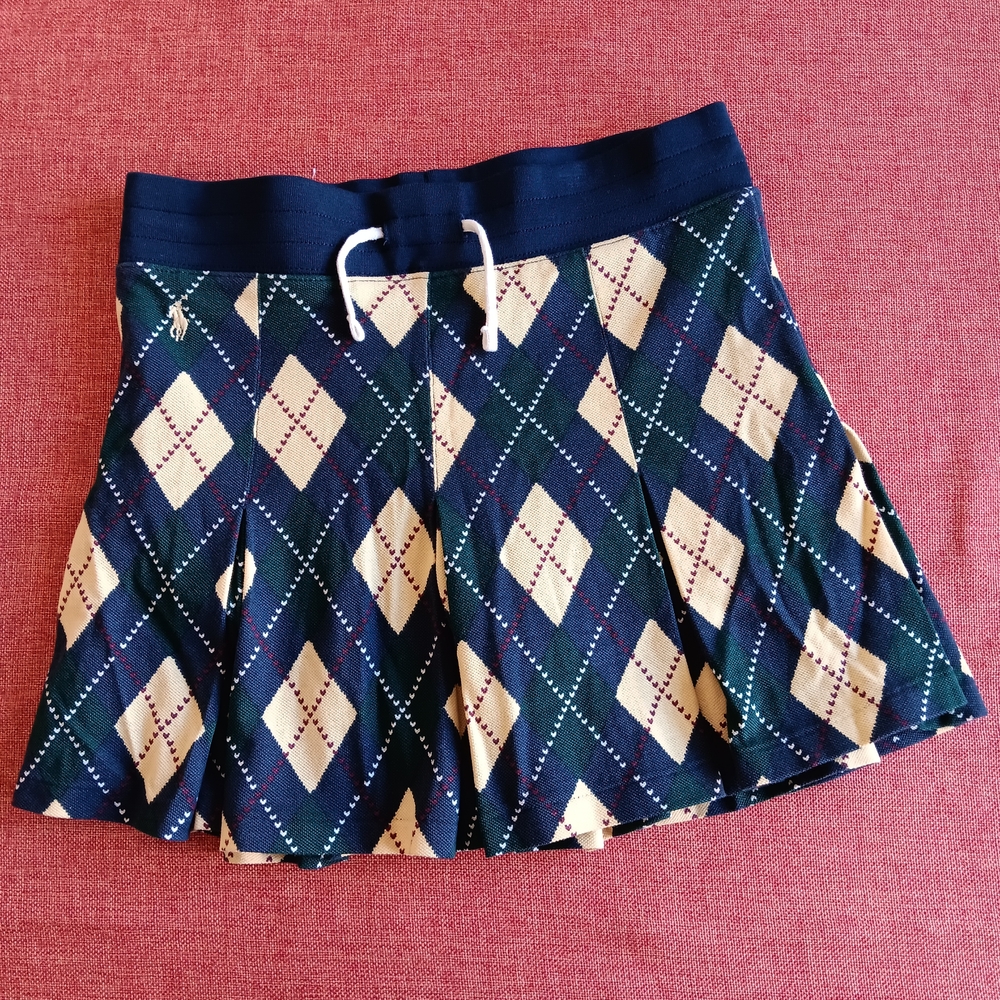 Ralph Lauren Navy and Yellow Argyle Skort